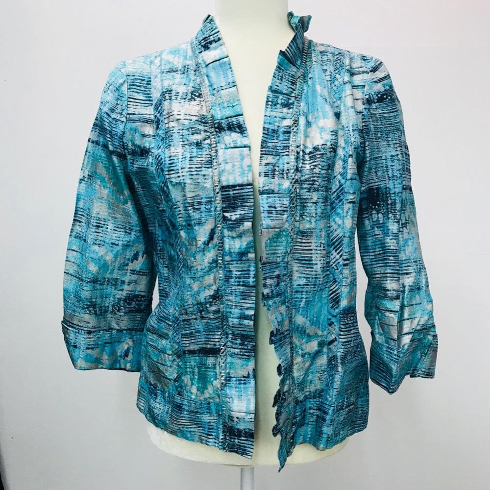 CACHE women’s cardigan open front size 0 blue color